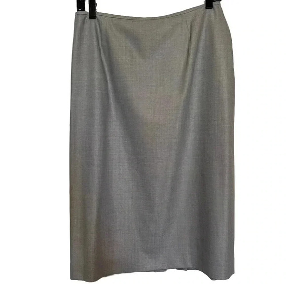 Lafayette 148 New Wool Tweed Straight Gray Lined Pencil Skirt Women's Sz 10 - Picture 1 of 4